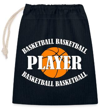 BASKET-BALL - JOUEUR - Sac cadeau en coton avec cordon (25 x 30 cm) - bleu marine - Devant