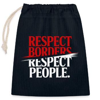 Respecter les frontières Respecter les gens - Groenland - Sac cadeau en coton avec cordon (25 x 30 cm) - bleu marine - Devant