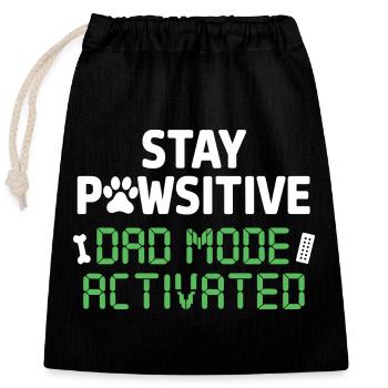Reste pauvre Mode Papa activé Plus drôle - Sac cadeau en coton avec cordon (25 x 30 cm) - noir - Devant