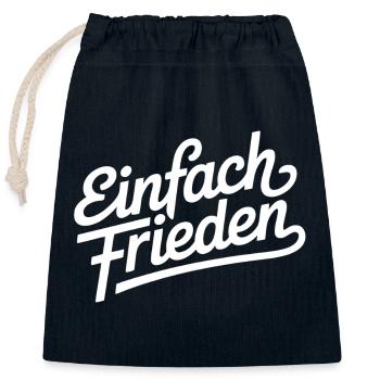 Einfach Frieden – Ruhe, Menschlichkeit - Verschließbarer Geschenkbeutel aus Baumwolle (25x30cm) - Navy - Vorne