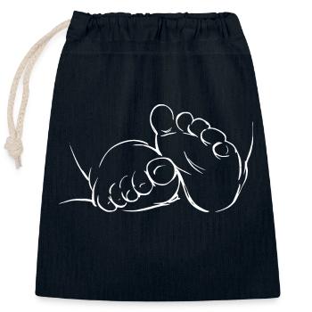 Babyfüße Strichzeichnung Schwangerschaft - Verschließbarer Geschenkbeutel aus Baumwolle (25x30cm) - Navy - Vorne