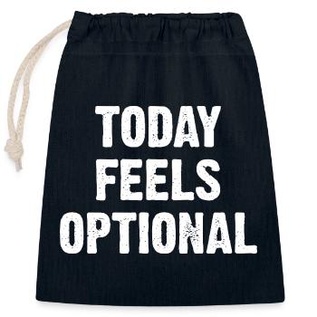 Today Feels Optional - Verschließbarer Geschenkbeutel aus Baumwolle (25x30cm) - Navy - Vorne