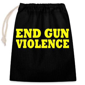 End gun violence - Verschließbarer Geschenkbeutel aus Baumwolle (25x30cm) - Schwarz - Vorne