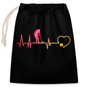 Croquet Heartbeat - Closable cotton gift bag (25x30cm) - black - Front