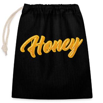 Honey Abeille Apiculteur Graffiti Lettrage - Sac cadeau en coton avec cordon (25 x 30 cm) - noir - Devant