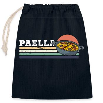 Paella Spain dish Valencia cuisine saying - Closable cotton gift bag (25x30cm) - navy - Front