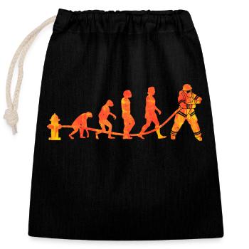 Feuerwehr Evolution - Feuer löschen - Verschließbarer Geschenkbeutel aus Baumwolle (25x30cm) - Schwarz - Vorne