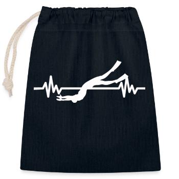 Heartbeat Swimmer - Athlète de sports nautiques plongeur - Sac cadeau en coton avec cordon (25 x 30 cm) - bleu marine - Devant