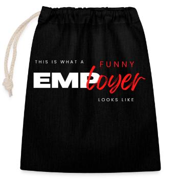 Cadeaux amusants pour le chef employeur - Sac cadeau en coton avec cordon (25 x 30 cm) - noir - Devant