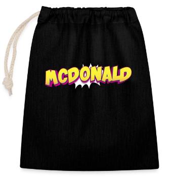 McDonald Nom personnalisé Style bande dessinée Pop Art, - Sac cadeau en coton avec cordon (25 x 30 cm) - noir - Devant