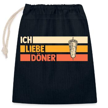 Dönerspieß Kebab Döner - Verschließbarer Geschenkbeutel aus Baumwolle (25x30cm) - Navy - Vorne
