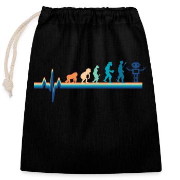 Évolution battement de cœur Robot - Sac cadeau en coton avec cordon (25 x 30 cm) - noir - Devant