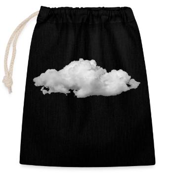 Flauschige Wolke - Verschließbarer Geschenkbeutel aus Baumwolle (25x30cm) - Schwarz - Vorne