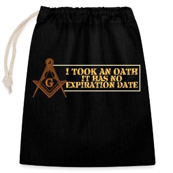 Freimaurer Winkel & Zirkel FREEMASON Prince Hall - Verschließbarer Geschenkbeutel aus Baumwolle (25x30cm) - Schwarz - Vorne