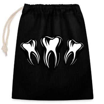 Icône de dentiste dentaire dentaire dentaire - Sac cadeau en coton avec cordon (25 x 30 cm) - noir - Devant