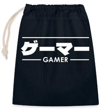Gamer Japanese Style - Closable cotton gift bag (25x30cm) - navy - Front