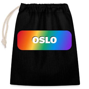OSLO GAY PRIDE - Verschließbarer Geschenkbeutel aus Baumwolle (25x30cm) - Schwarz - Vorne
