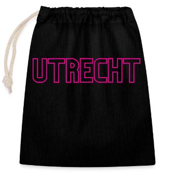 Utrecht shirt Utrecht shirt hoodie sweater cap apron bear - Closable cotton gift bag (25x30cm) - black - Front
