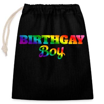 Geburtgay Junge Lgbt Gay Pride Alles Gute Zum - Verschließbarer Geschenkbeutel aus Baumwolle (25x30cm) - Schwarz - Vorne