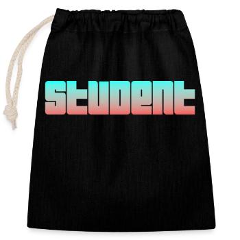 Student Logo - Closable cotton gift bag (25x30cm) - black - Front