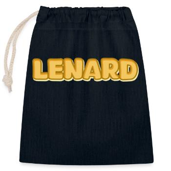 Lenard - Verschließbarer Geschenkbeutel aus Baumwolle (25x30cm) - Navy - Vorne