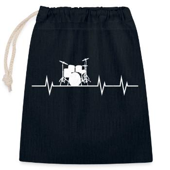 Heartbeat of Drums - Verschließbarer Geschenkbeutel aus Baumwolle (25x30cm) - Navy - Vorne