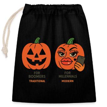 Expressive Halloween Pumpkin Designs - Closable cotton gift bag (25x30cm) - black - Front