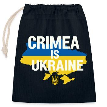 Crimea Is Ukraine Banner - Closable cotton gift bag (25x30cm) - navy - Front