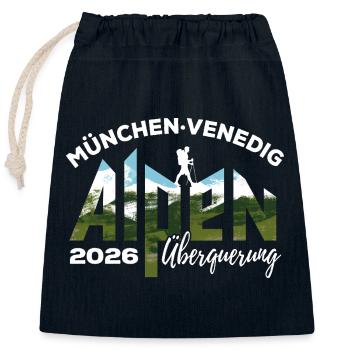 Alpenüberquerung 2026 München Venedig Wandern - Verschließbarer Geschenkbeutel aus Baumwolle (25x30cm) - Navy - Vorne