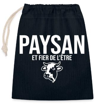 Peasant and proud of it - Closable cotton gift bag (25x30cm) - navy - Front