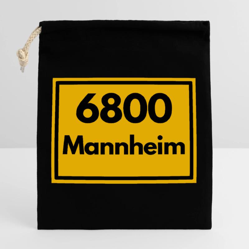 OLD POSTCODE POSTCODE RETRO 6800 MANNHEIM Squares Closable cotton gift bag (25x30cm)