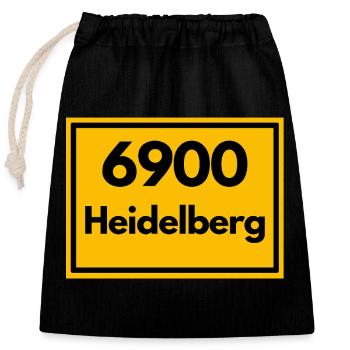 ANCIEN CODE POSTAL RETRO 6900 HEIDELBERG - Sac cadeau en coton avec cordon (25 x 30 cm) - noir - Devant