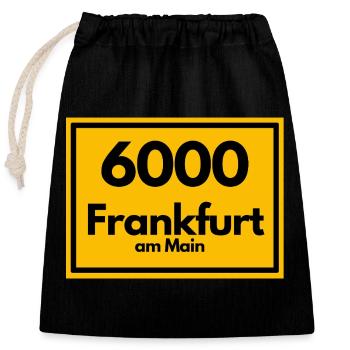 ANCIEN CODE POSTAL RETRO 6000 FRANCFORT-SUR-LE-LE-MAIN - Sac cadeau en coton avec cordon (25 x 30 cm) - noir - Devant