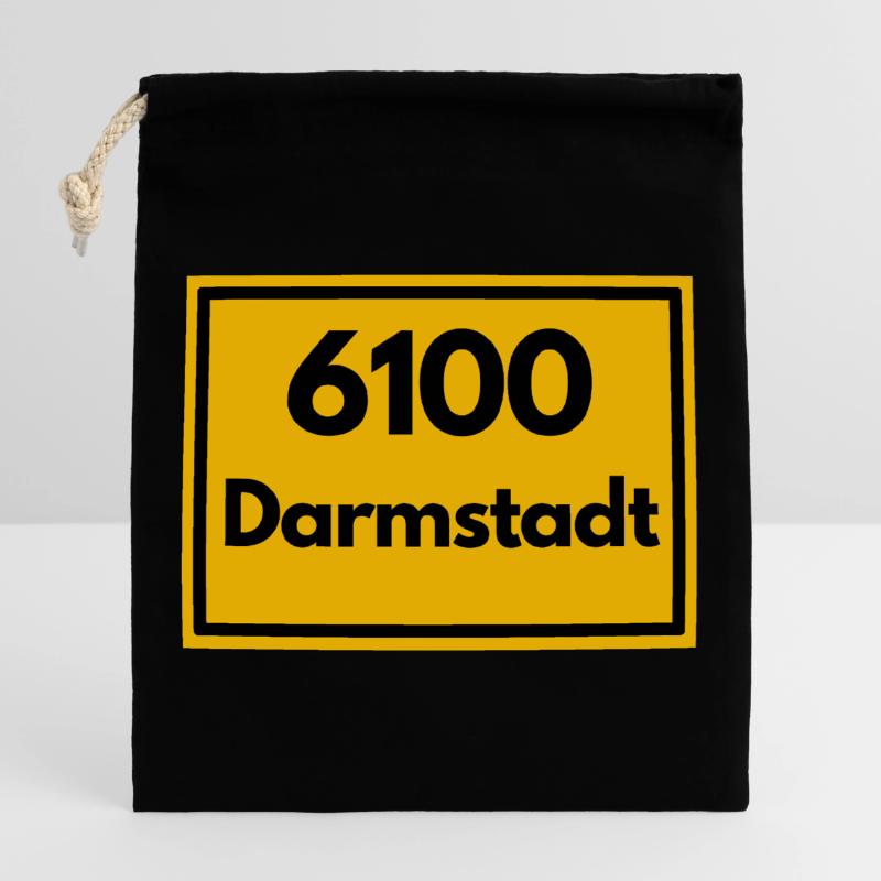 OLD POSTCODE POSTCODE RETRO 6100 DARMSTADT HESSEN Closable cotton gift bag (25x30cm)