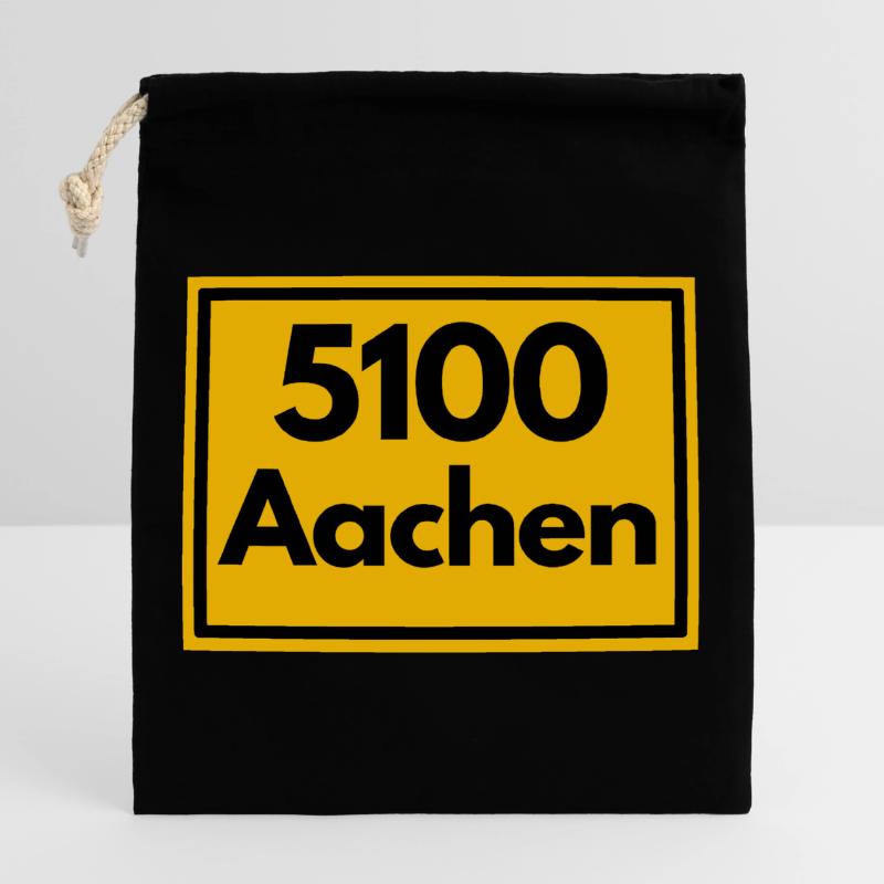 OLD POSTCODE POSTCODE RETRO 5100 AACHEN DREILÄNDER Closable cotton gift bag (25x30cm)
