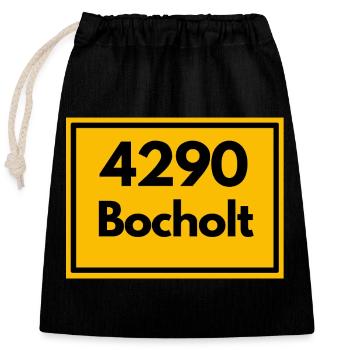 ANCIEN CODE POSTAL 4290 BOCHOLT TEXTILSTADT - Sac cadeau en coton avec cordon (25 x 30 cm) - noir - Devant