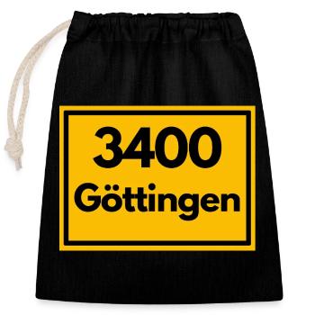 OLD POSTCODE POSTCODE RETRO 3400 GÖTTINGEN UNISTAD - Closable cotton gift bag (25x30cm) - black - Front