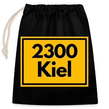 ANCIEN CODE POSTAL 2300 KIEL VILLE BY THE SEA - Sac cadeau en coton avec cordon (25 x 30 cm) - noir - Devant