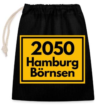 ALTE POSTLEITZAHL PLZ RETRO 2053 HAMBURG BÖRNSEN - Verschließbarer Geschenkbeutel aus Baumwolle (25x30cm) - Schwarz - Vorne