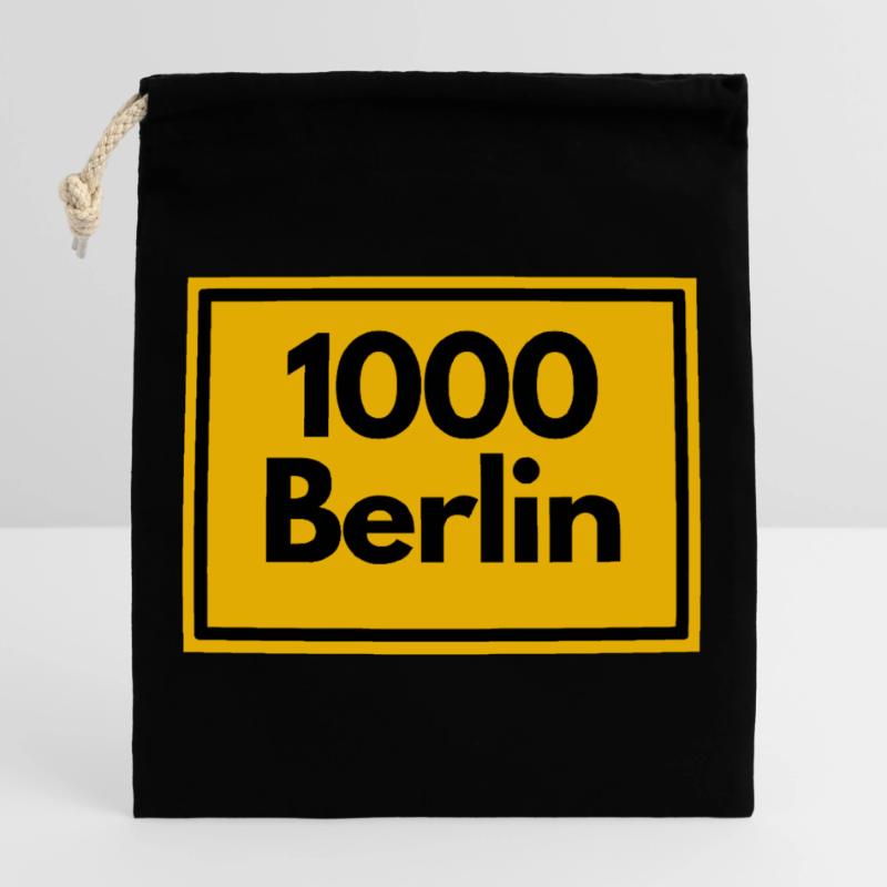 OLD POSTCODE POSTCODE RETRO 1000 BERLIN CAPITAL Closable cotton gift bag (25x30cm)