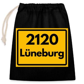 ANCIEN CODE POSTAL RETRO 2120 LUNEBOURG - HANSE - Sac cadeau en coton avec cordon (25 x 30 cm) - noir - Devant