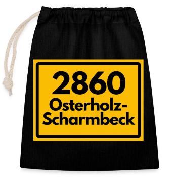 ANCIEN CODE POSTAL 2860 OSTERHOLZ-SCHARMBECK - Sac cadeau en coton avec cordon (25 x 30 cm) - noir - Devant