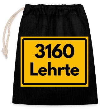 ANCIEN CODE POSTAL RÉTRO 3160 LEHRTE WASSERTURM - Sac cadeau en coton avec cordon (25 x 30 cm) - noir - Devant