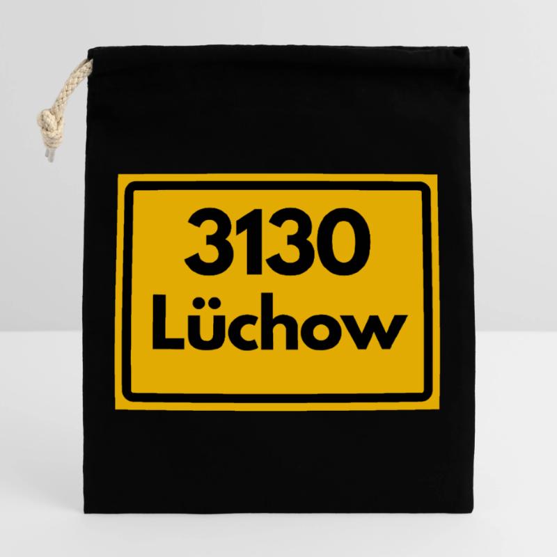 OLD POSTCODE ZIP CODE RETRO 3130 LÜCHOW WENDLAND! Closable cotton gift bag (25x30cm)