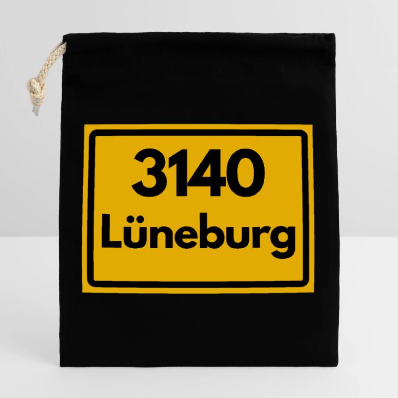 OLD POSTCODE POSTCODE RETRO 3140 LÜNEBURG – SALZ Closable cotton gift bag (25x30cm)