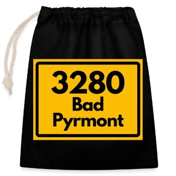 ALTE POSTLEITZAHL PLZ RETRO 3280 BAD PYRMONT  - Verschließbarer Geschenkbeutel aus Baumwolle (25x30cm) - Schwarz - Vorne