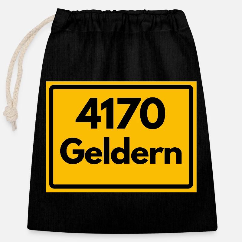 OLD POSTCODE POSTCODE RETRO 4170 GELDERN - Closable cotton gift bag (25x30cm) - black