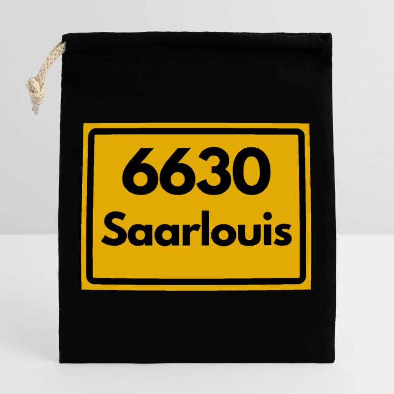 OLD POSTCODE POSTCODE RETRO 6630 SAARLOUIS HEIMAT Closable cotton gift bag (25x30cm)