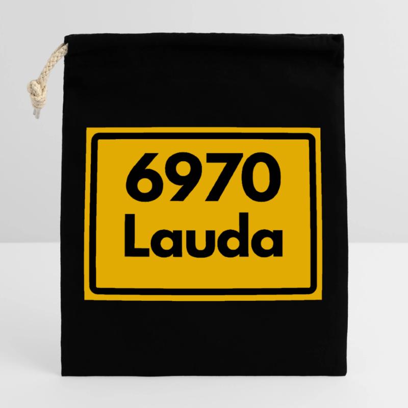 OLD POSTCODE ZIP CODE RETRO 6970 LAUDA HEIMATSTOLZ Closable cotton gift bag (25x30cm)