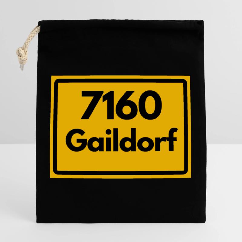 OLD POSTCODE POSTCODE RETRO 7160 GAILDORF HEIMAT Closable cotton gift bag (25x30cm)